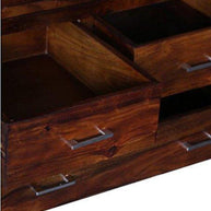 Sheesham Wood Wardrobe - open doors interior view