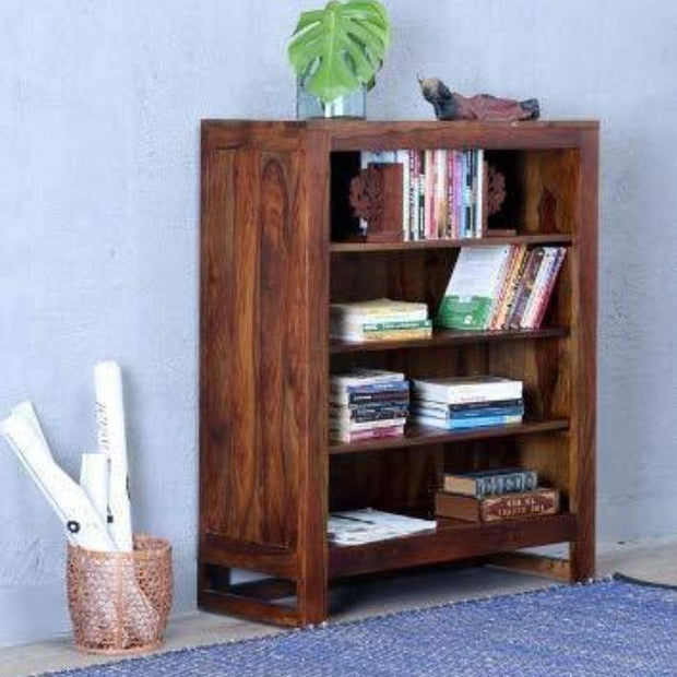 Wooden Handmade Book Shelf Cabinet Teak Finishing (Sheesham Wood) - WoodenTwist