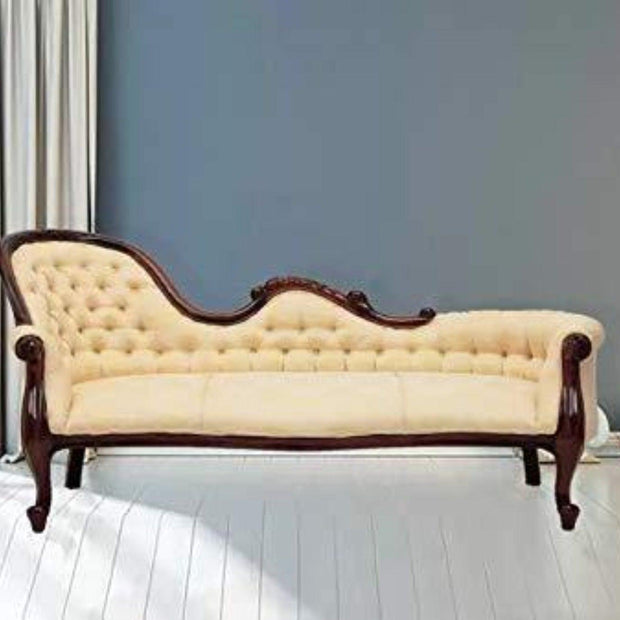Céleste Teak Wood Chaise Lounge Settee - side view