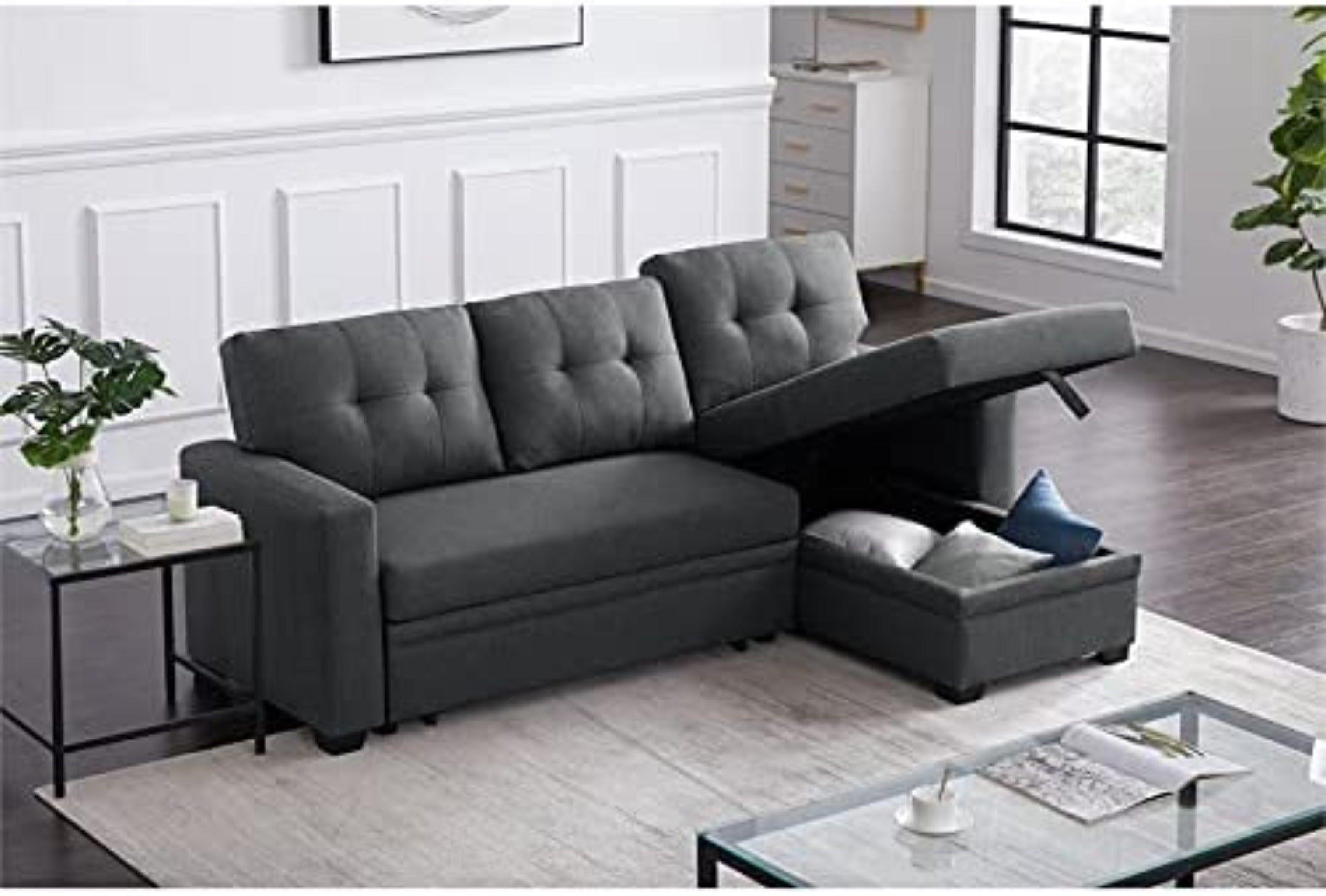 L-Shape Sectional Sleeper Sofa Cum Bed 5 Seater - WoodenTwist