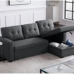 L-Shape Sectional Sleeper Sofa Cum Bed 5 Seater - WoodenTwist