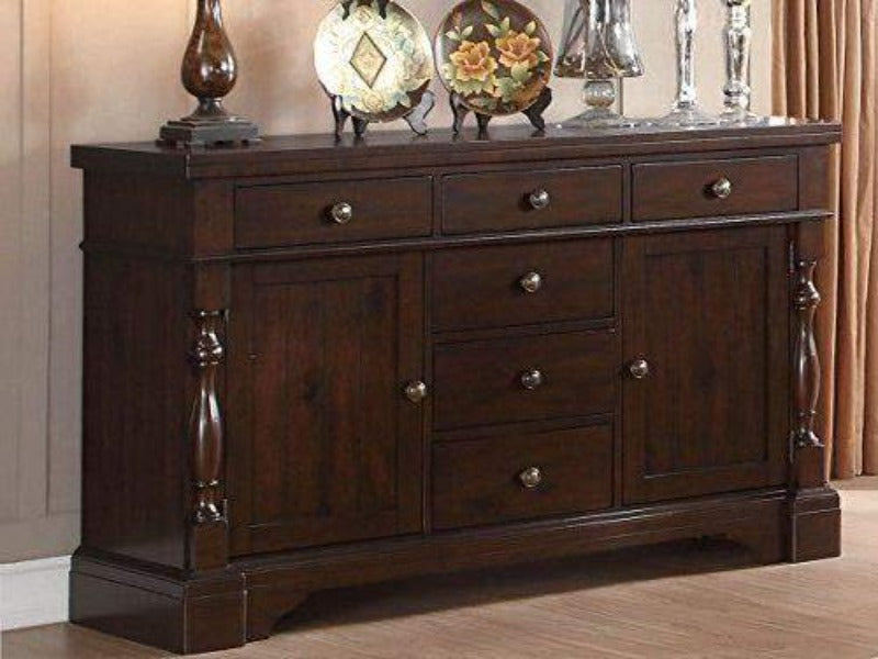 Wooden Handicraft Standard Storage Cabinet in royal look sideboard (6 Drawers + 2 Door) - WoodenTwist