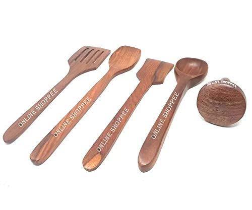 Wooden Kitchen Handmade Design Spoon Set of 5 - WoodenTwist