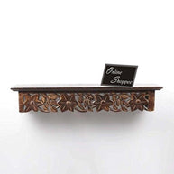 Onlineshoppee Wooden Hand Carved Wall Shelf with Jali Work - WoodenTwist