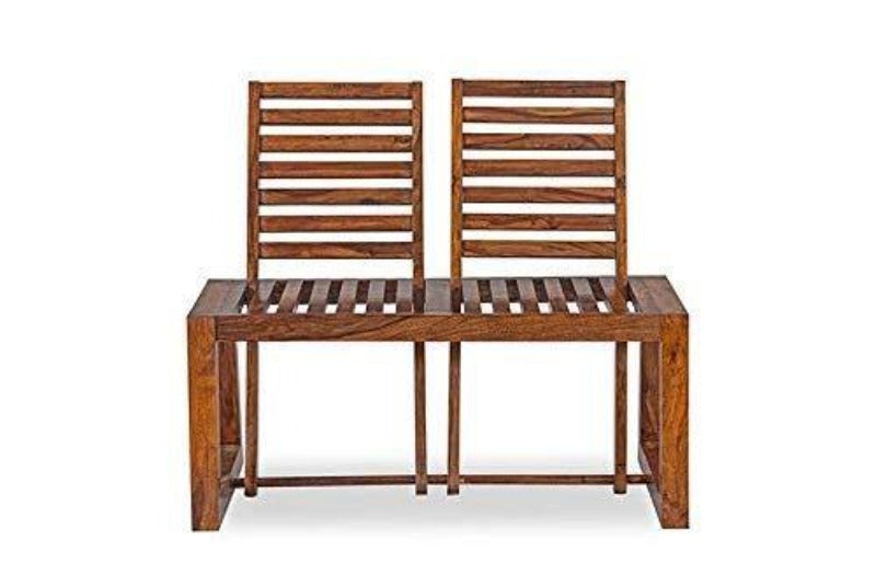 Wooden Moveable 2 Seater Patio Chairs (Sheesham Wood) - WoodenTwist