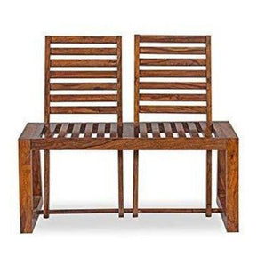 Wooden Moveable 2 Seater Patio Chairs (Sheesham Wood) - WoodenTwist