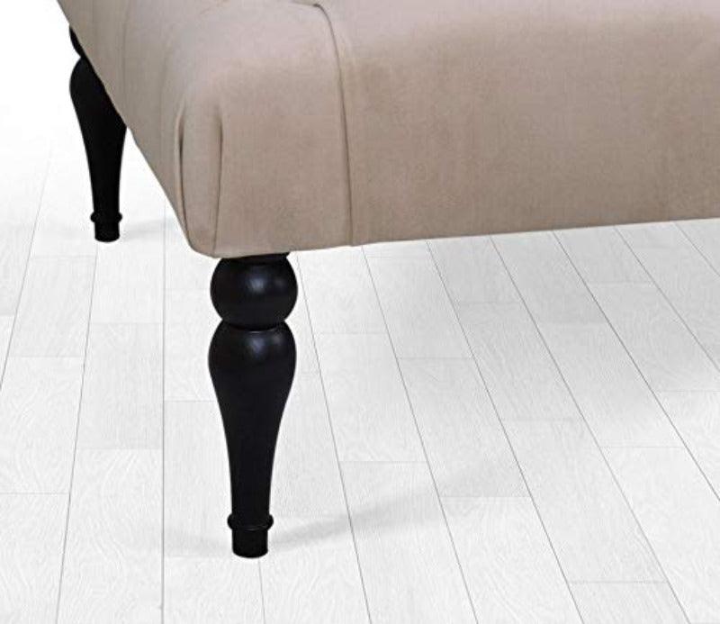 Tufted Square Bench Stool (Cream) - WoodenTwist
