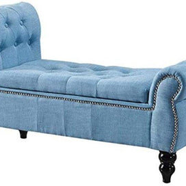 Upholstered Tufted Storage Bench Sofa Footstool Bed End Table for Living Room Bedroom - WoodenTwist