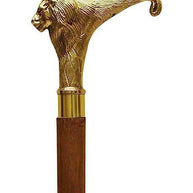 Antique Brass Design Head Handle Vintage Style Wooden Walking Cane Stick - WoodenTwist