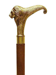 Antique Brass Design Head Handle Vintage Style Wooden Walking Cane Stick - WoodenTwist