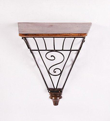 Wooden & Wrought Iron Wall Bracket - WoodenTwist