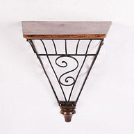 Wooden & Wrought Iron Wall Bracket - WoodenTwist