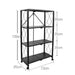 Metal Adjustable and Foldable Storage Rack Unit with Wheel 4 Layer Foldable (Black) - WoodenTwist