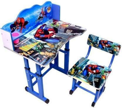 Wooden Cartoon Printed Height Adjustable Kids Study Table with Chair Set - WoodenTwist