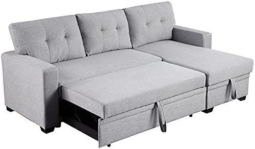 L-Shape Sectional Sleeper Sofa Cum Bed 5 Seater - WoodenTwist