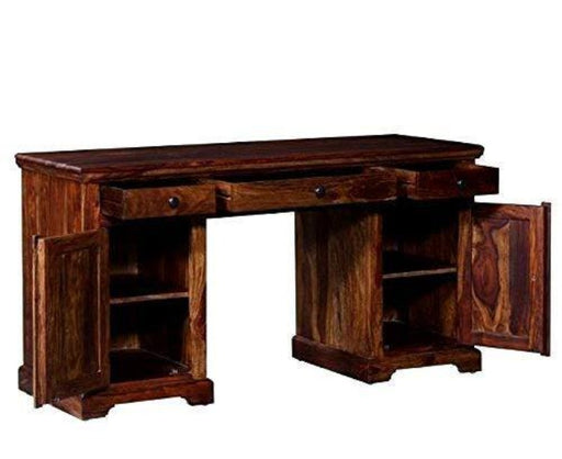 Wooden Desk Study Cabinet (Sheesham Wood) (Teak Shade) - WoodenTwist