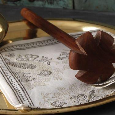 Wooden Mathani milk curdler in Sheesham wood brown finish