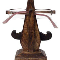 Wooden Nose Shaped Spectacle Holder - Desk Setup