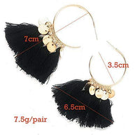 Black Ethnic Sequins Drop Earrings - WoodenTwist