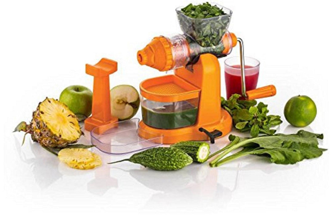 Classic Multicolor Plastic Fruits & Vegetable Juicer with Steel Handle - WoodenTwist