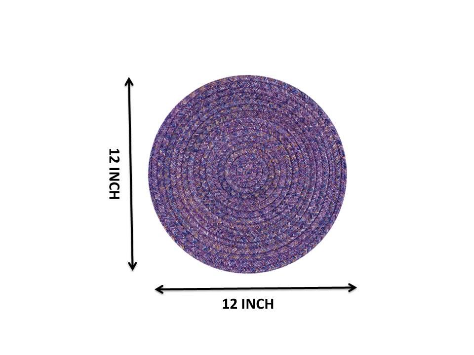 Polyster Round Coaster Set (1 PCS Set) Machine Washable Absorbent Size: 5inch Diameter - WoodenTwist