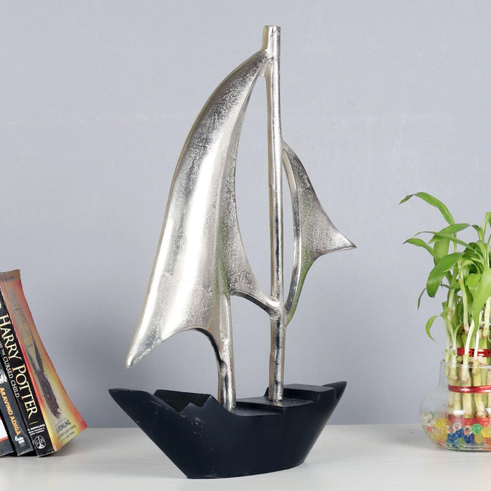 Dream Boat Silver & Black Aluminium Table Accent - WoodenTwist