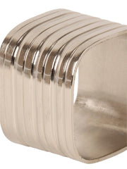 Silver Square Napking RIng (Set of 6) - WoodenTwist