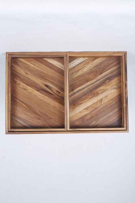 Teak Wood Nesting Tray Set - WoodenTwist