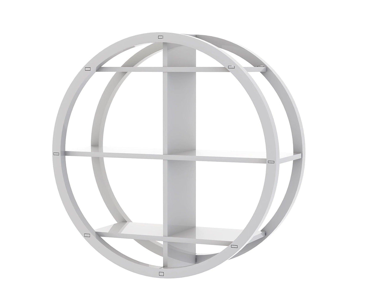 Trendlong PVC Wood Round Floating Wall Shelf - mounting hardware