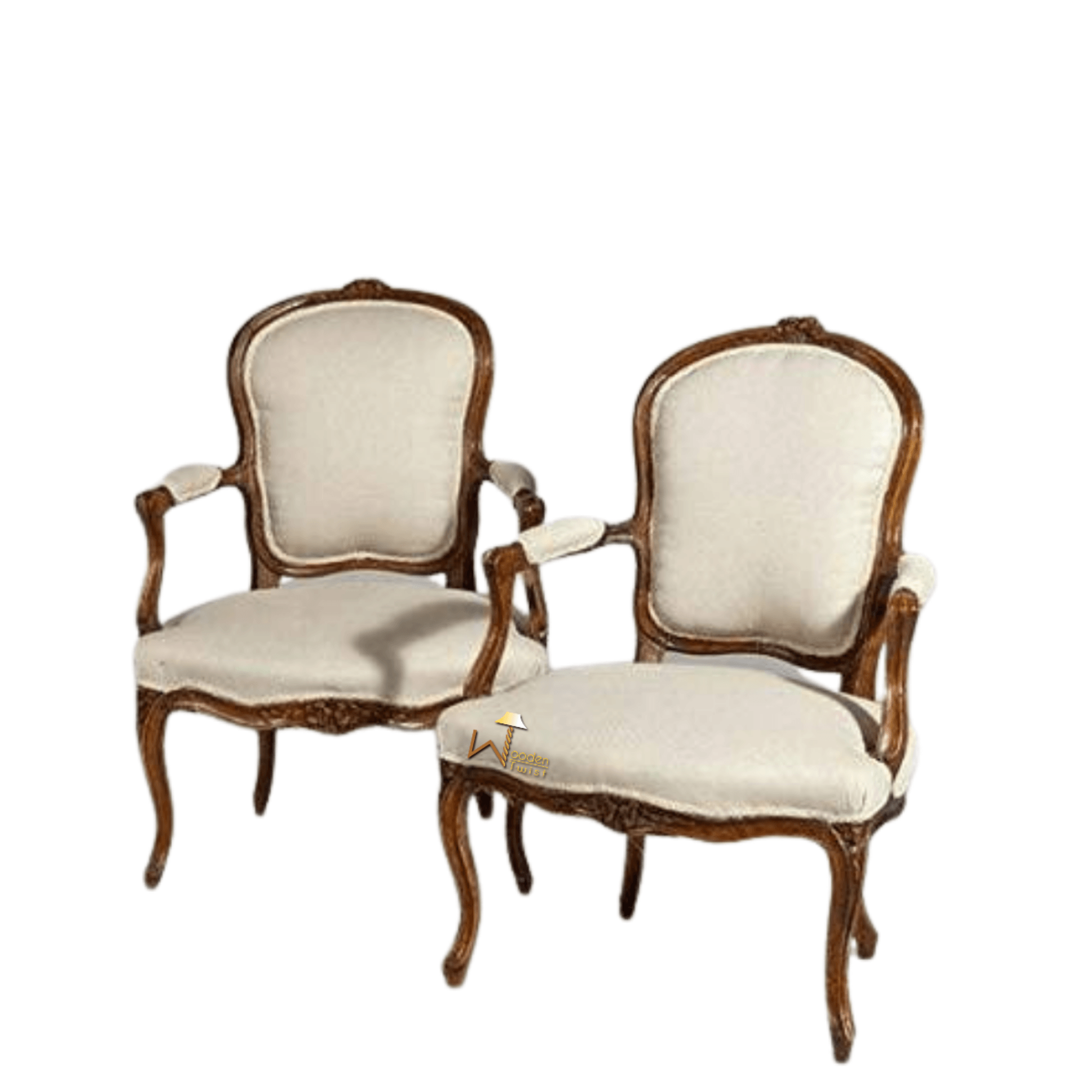 Royal Look Handicraft Armrest Chair (Set of 2 Pcs)