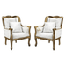 Royal Look Chair with Armrest Single Seater Sofa Chair (Set of 2)
