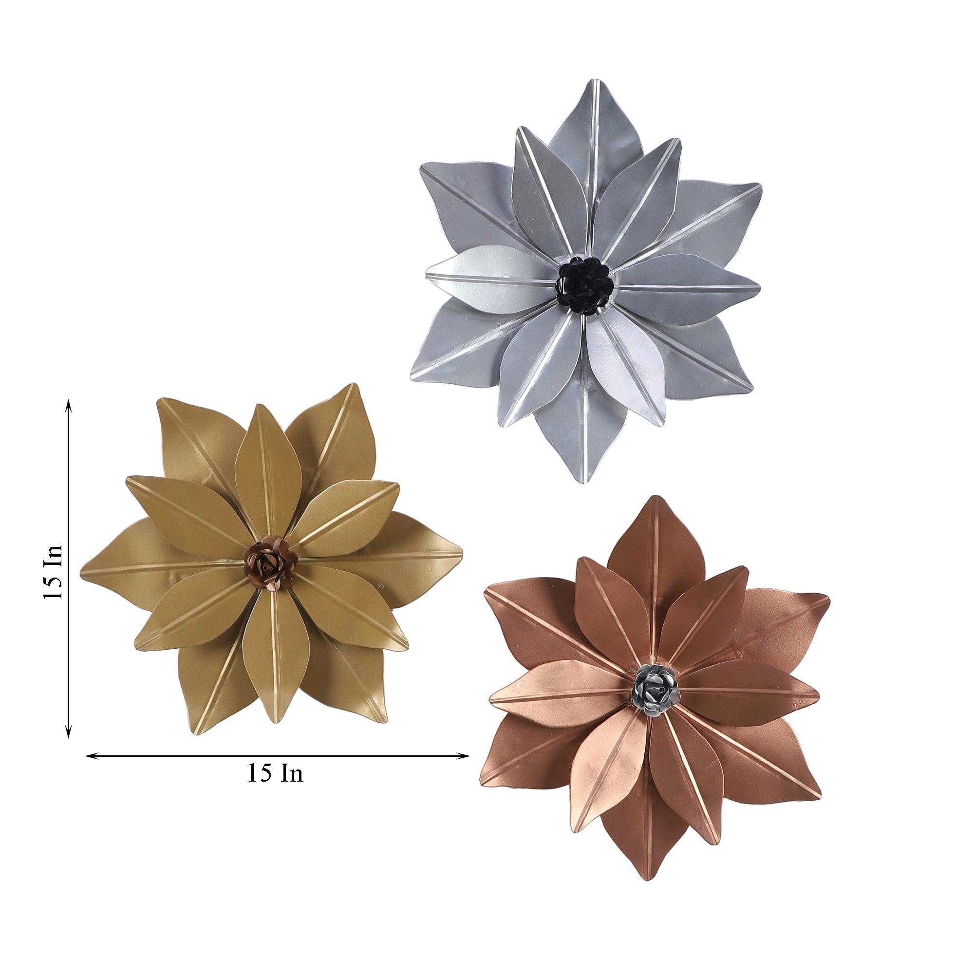 Flower Shape Wall Décor Set of 3 - WoodenTwist