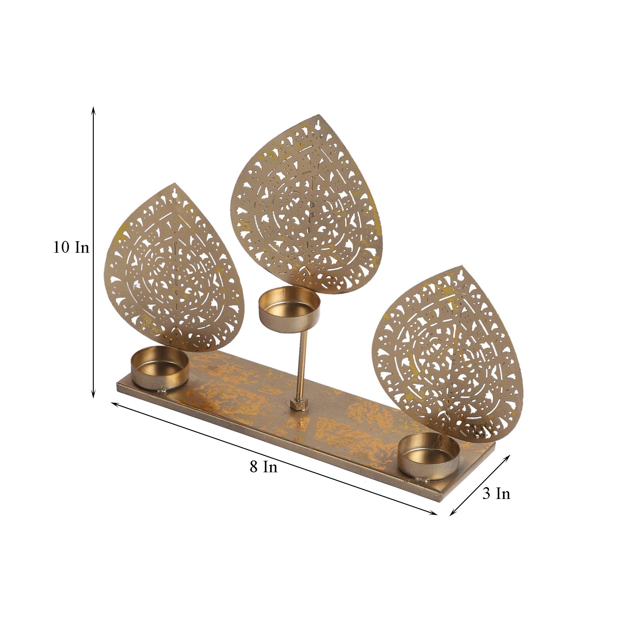 Leaf Tealight Holder with Stand - WoodenTwist