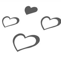 Decals Design Hearts Wooden Wall Sticker (Red) - WoodenTwist