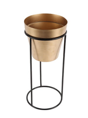 Big Pot Shape Planter Black & Gold (Set of 2) - WoodenTwist