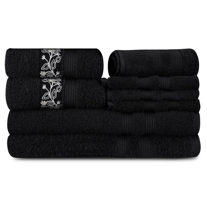 Pure Cotton 500 GSM Towel Set of 8 ( 4 Face wash Towel and 4 Bath Towel ) - WoodenTwist