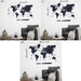 2D Colored Wooden World Map Prussian Blue Basic - WoodenTwist