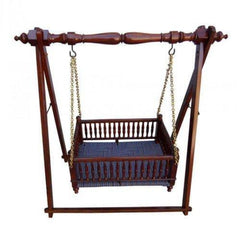 Wooden Handmade Cradle Brown Standard (Sheesham Wood) - WoodenTwist