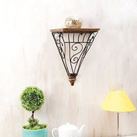 Wooden & Wrought Iron Wall Bracket - WoodenTwist