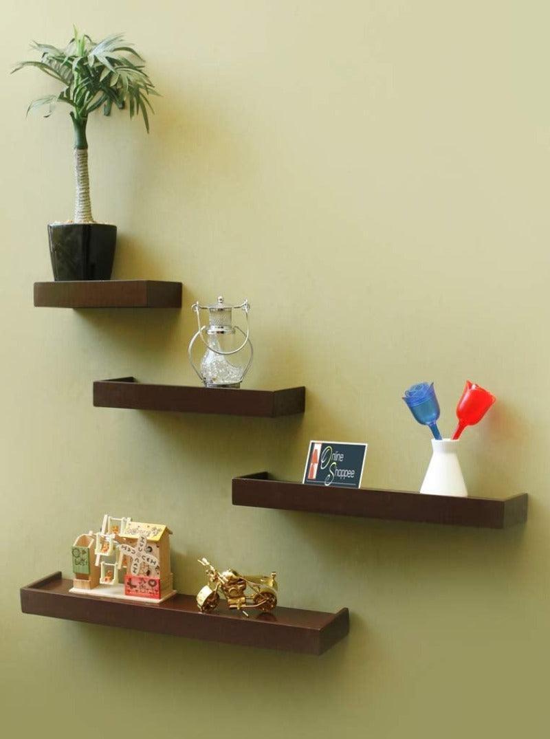 Wooden Rectangular Floating Wall Shelves set of 4 - WoodenTwist