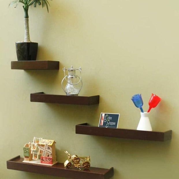 Wooden Rectangular Floating Wall Shelves set of 4 - WoodenTwist