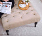 Tufted Square Bench Stool (Cream) - WoodenTwist