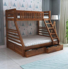 Wooden Bunk Bed Sheesham In Natural Finish ( Brown ) - WoodenTwist