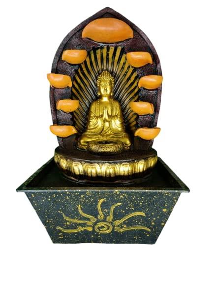 Buddha 9 Steps Water Fountain with Water Pump - WoodenTwist