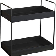 2-Tier Standing Spice Rack For Kitchen/Bathroom Countertop Storage Shelf Organizer (Black) - WoodenTwist