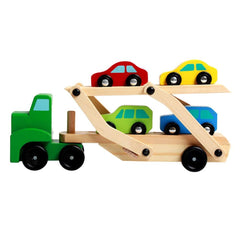 Simulation Wooden Double Decker Truck Cars Toy for Kids (Multicolor) - WoodenTwist