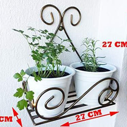 Planter Stand Flower Pot Stand for Balcony Living Room Outdoor Indoor Grill Rack (Set of 4) - WoodenTwist