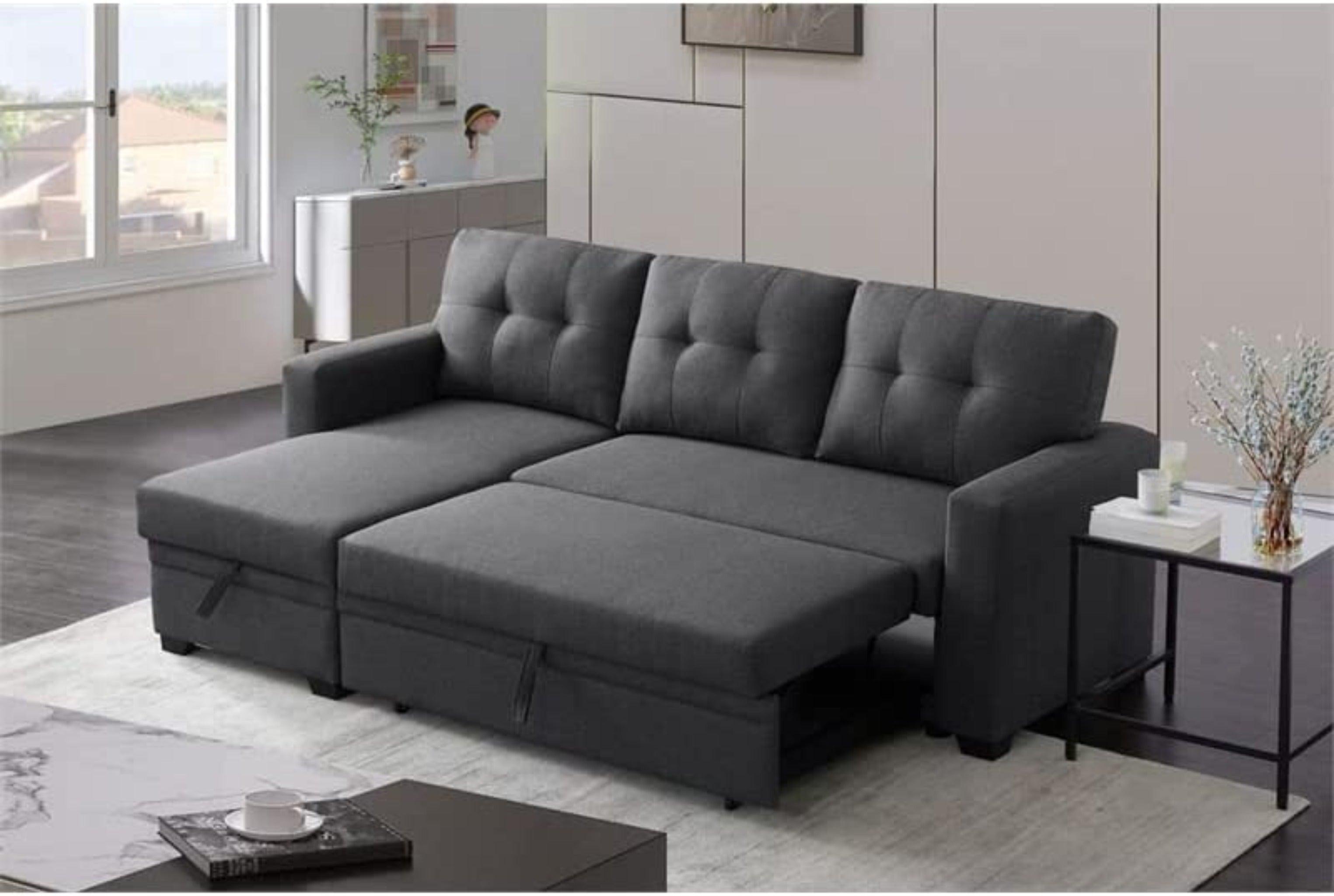 L-Shape Sectional Sleeper Sofa Cum Bed 5 Seater - WoodenTwist