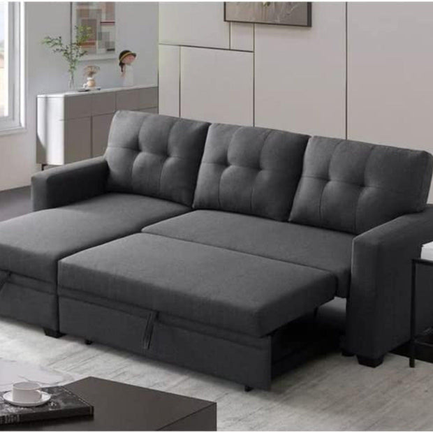 L-Shape Sectional Sleeper Sofa Cum Bed 5 Seater - WoodenTwist