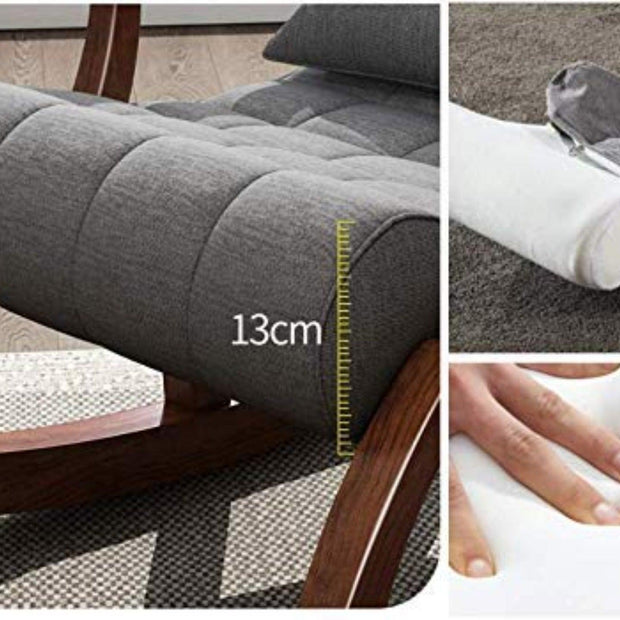 Handicrafts Modern Design Wooden Talent Rocking Chair With Footrest - WoodenTwist